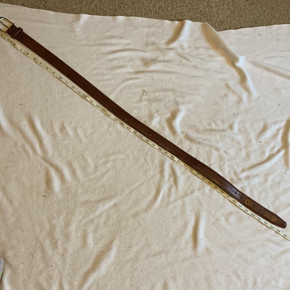 BRIGHTON leather belt Made in USA SIZE 38 brown Italian calfskin - Picture 4 of 12